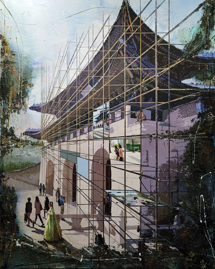 이귀영, 'Space of Thought'-Gwangwhamun.228x182cm, acrylic on canvas, 2018
