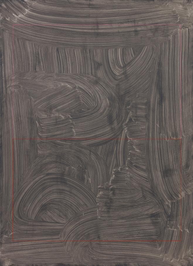 이기영, Carved 1040, 2018, Mixed media on Korean paper, ink cake, pigment, 165x120cm