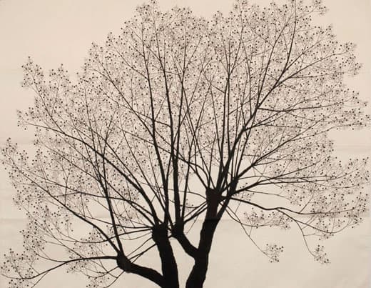 Arai Kei, 나무4 樹象四, Chinese ink on handmade paper , 168.5×213cm , 2017