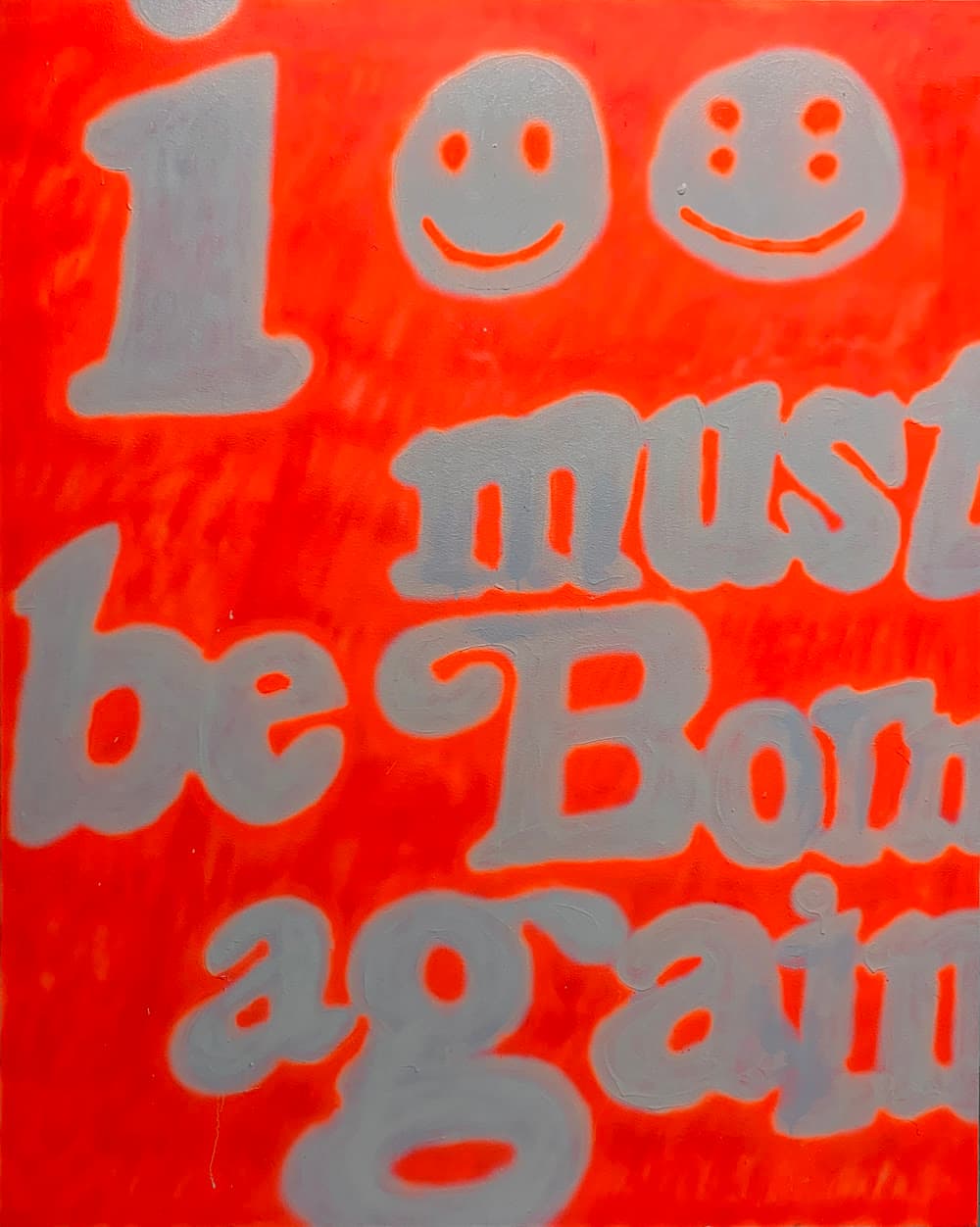 <I must be born again>, spray on canvas, 162.2x130.3cm, 2022