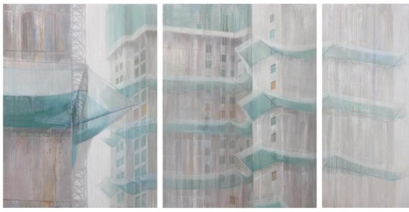 김민정, 창, 130.5 x 265 cm, oil on canvas, 2016