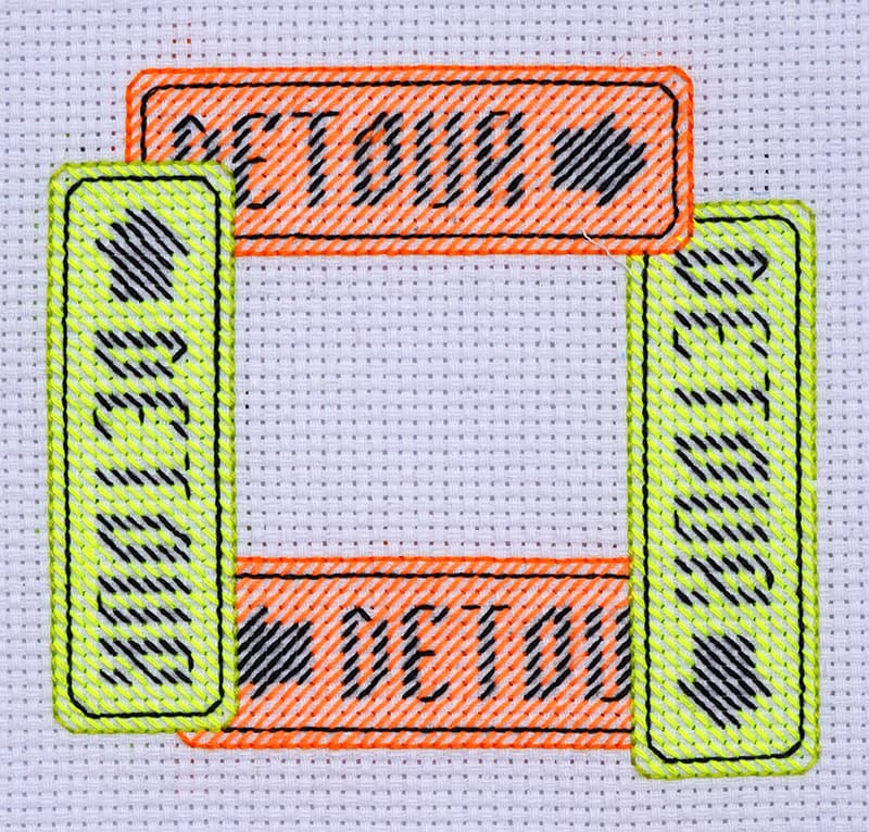 문채원, Untitled (Detour), embroidery on fabric, 15.24x16.51cm, 2020