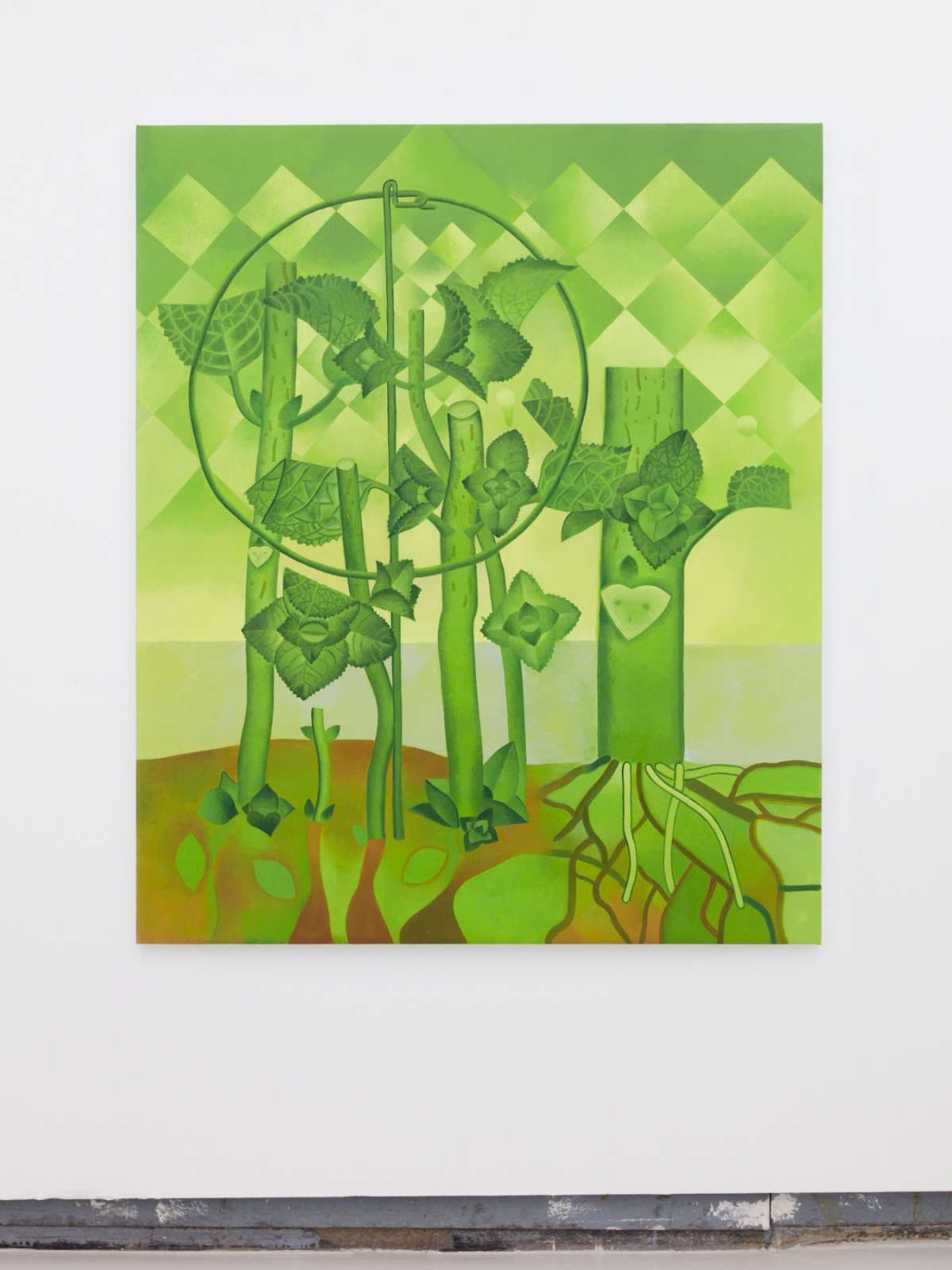Propagation, Acrylic on linen (mounted on wood panel), 119 × 100cm, 2022