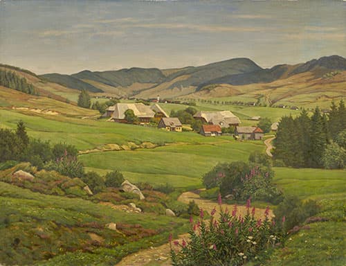 율리우스 헤프너, 베르나우의 오버레엔 마을, 캔버스에 유채 , 66x85cm, 1928-1929