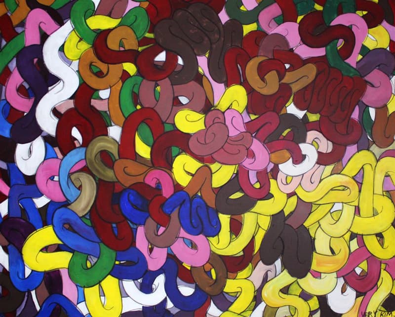 김베리 [영감세포1.2019], 2019년경. 캔버스에 혼합재료, 162.2x130.3cm. 대한민국.