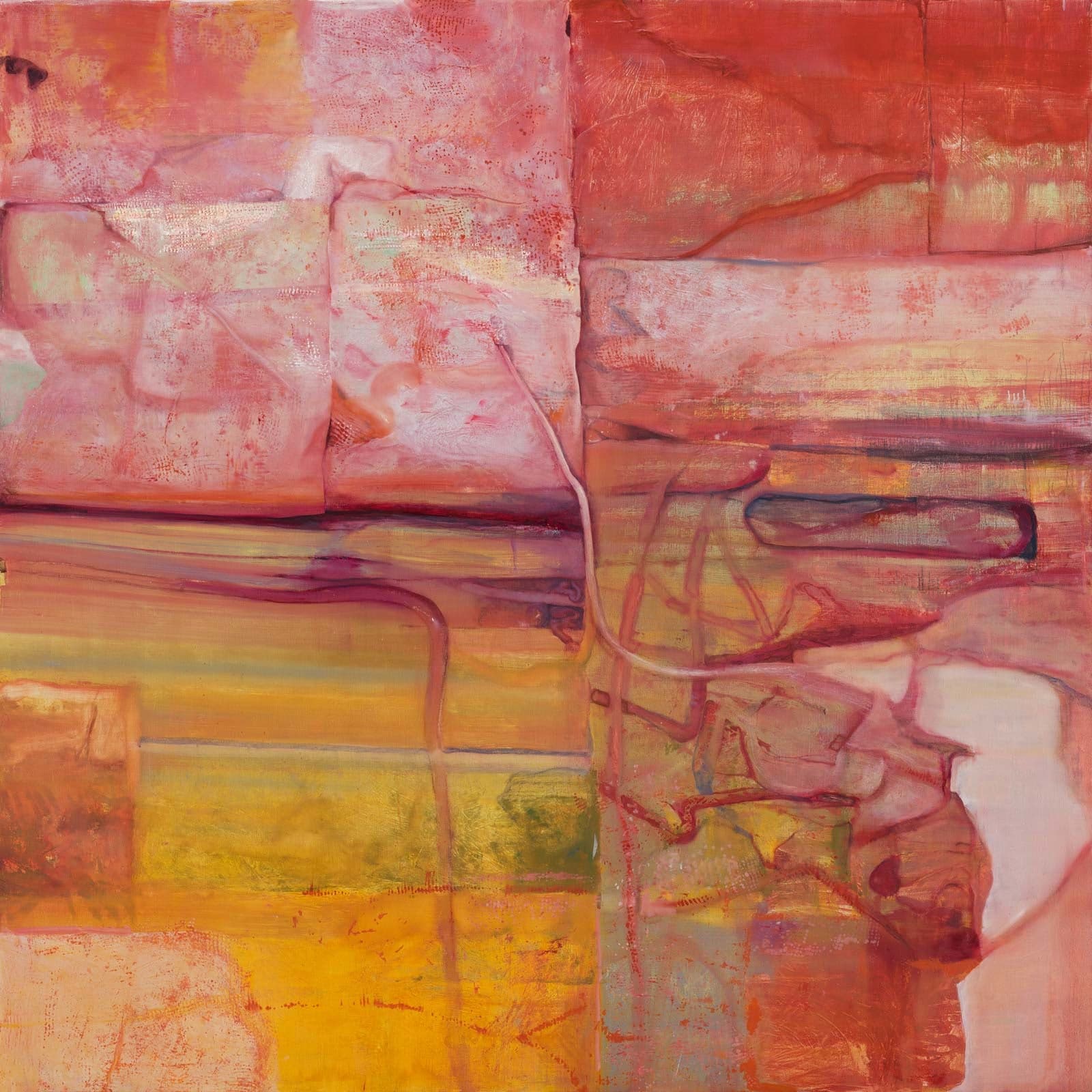 MANDY EL-SAYEGH  IOU, 2022 (detail)  Oil, acrylic and latex on canvas with collaged and silkscreened elements  34.65 x 51.18 inches  88 x 130 cm