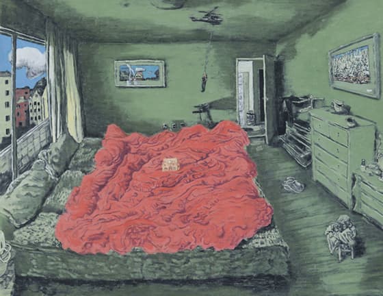 유근택, 어떤실내,133x104cm,한지에 수묵채색,2013