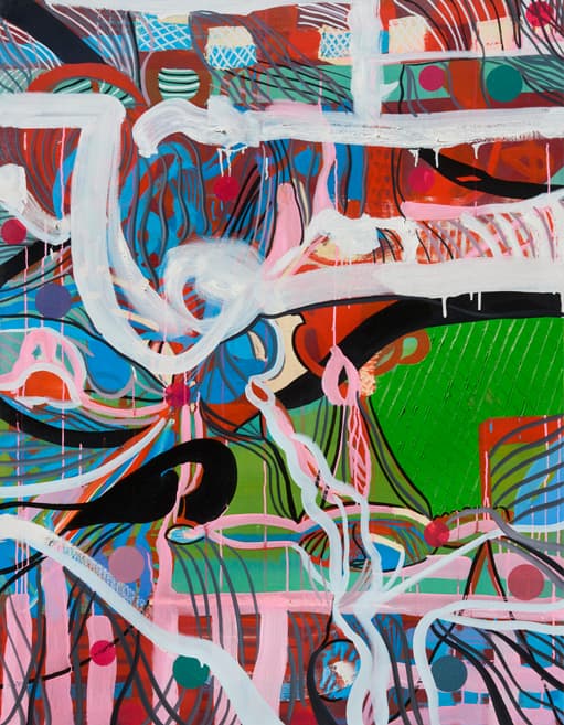 Qwon Sunwang, AI와의 결투, 2019, acrylic and oil on canvas, 145.5 x 112.5 cm