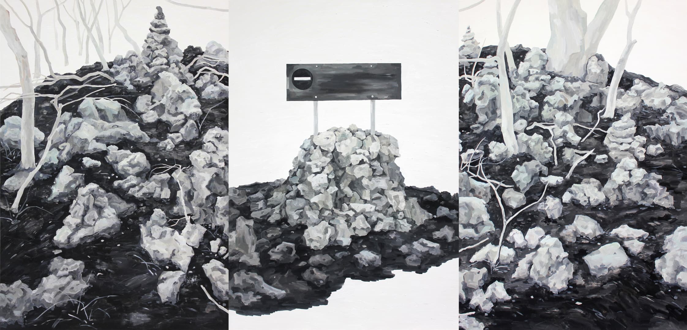 박두리_녹는 것이 묻힌 곳_캔버스에 오일_162.2X336.6cm_2017