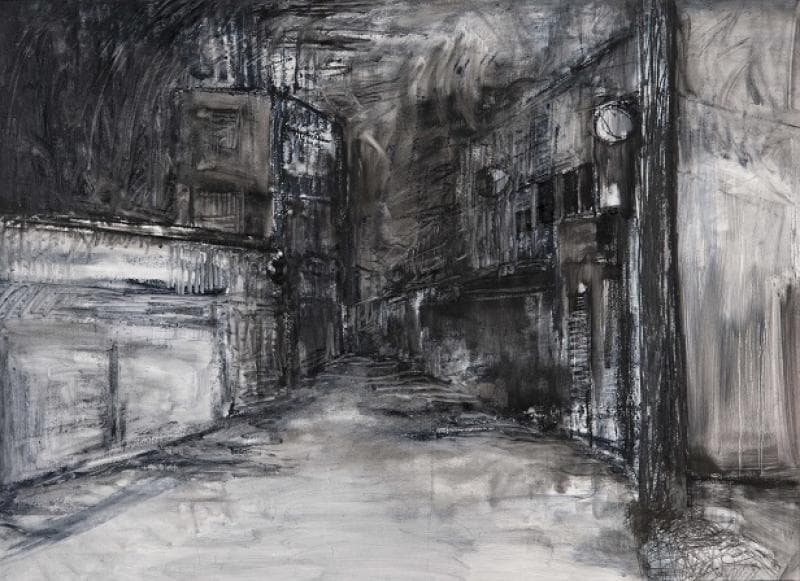 박정경, 중앙동4가_107x147cm_종이에 유채_2016