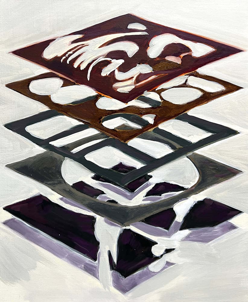 황유윤 <겹> 2023, 캔버스에 유채, 45.5x38cm
