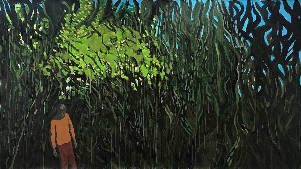 곽상원 Sang Won Kwak < 열기 > 141 x 246 cm, Acrylic on paper, 2019 ⓒ디스위켄드룸 제공