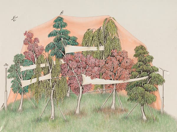 임현경, 함께 한 시간_58.5x78cm.장지에 수묵담채.2018