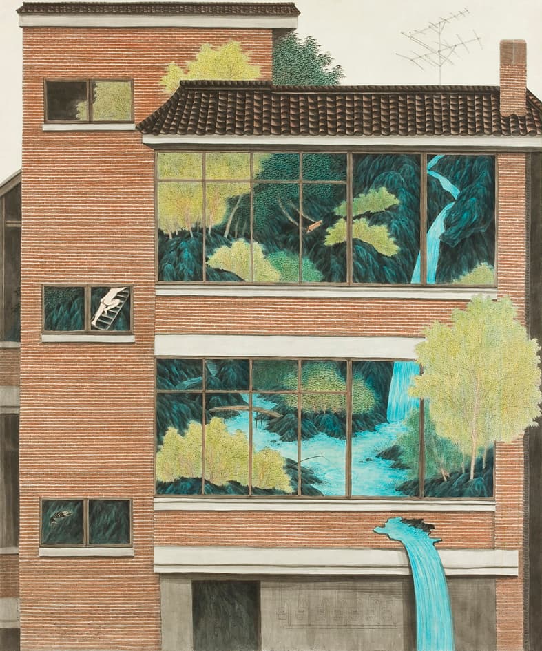 김민주<휴가(休家)> 2012, 130x157cm,장지에 먹과 채색