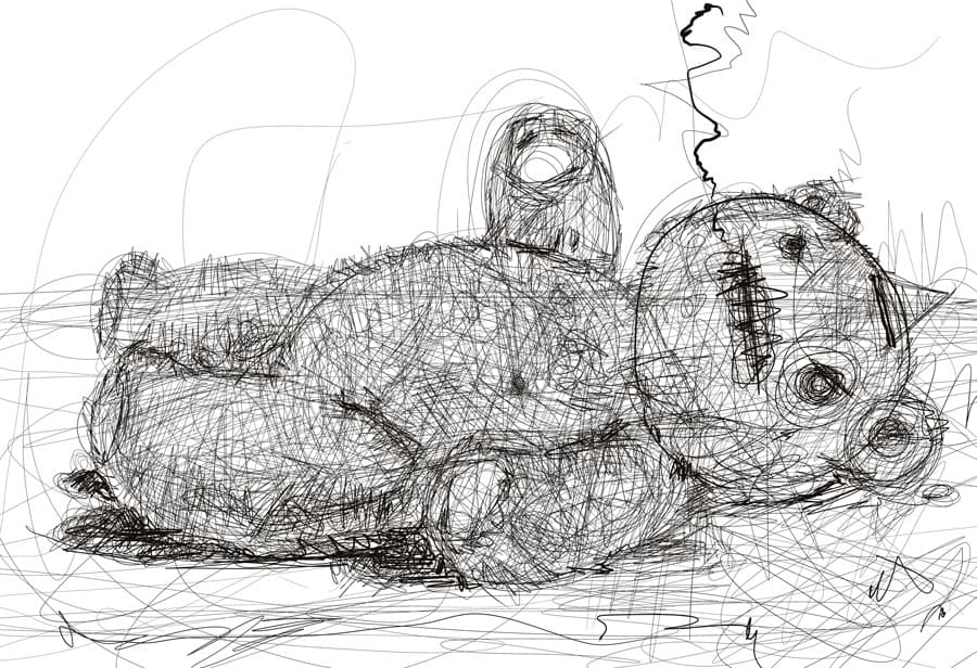 Yi HyunJoo, No matter how much i try to forget, it still makes me angry, Digital drawing, 130x170cm, 2017