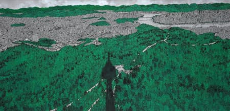 박능생_서울풍경도_캔버스에 수묵,아크릴_103x211cm _2016