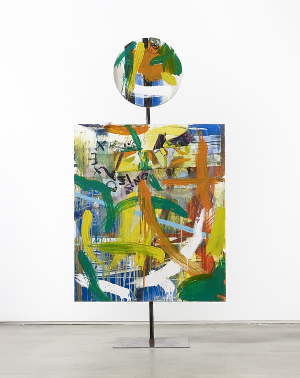 백경호_Dreaming, Oil, acrylic, isopink, sox on canvas 140×120 cm, dia 55cm, 2016