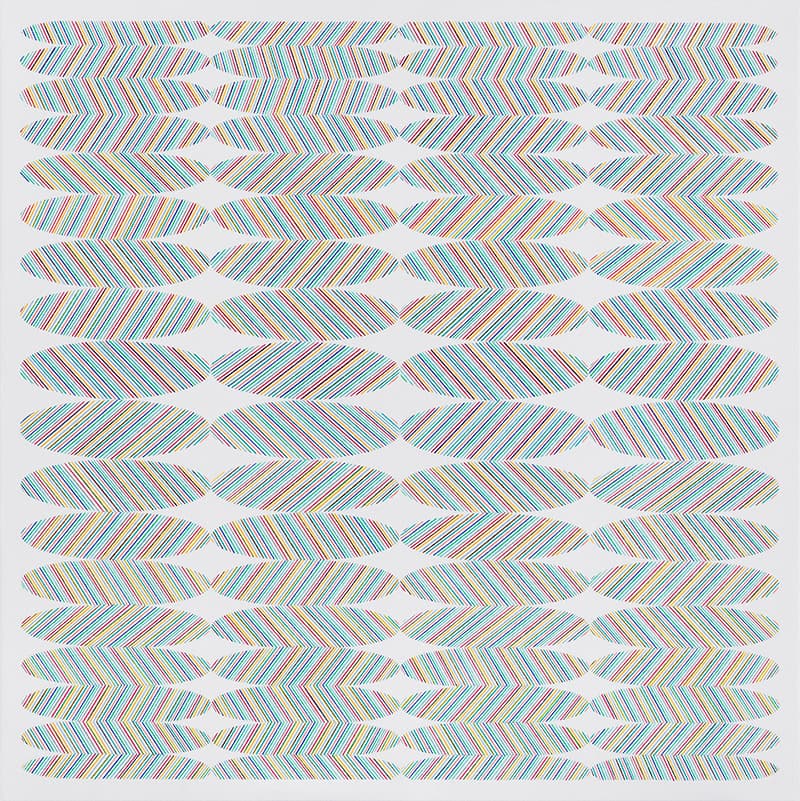 Expanding Net 01-21, 73x73cm, Colored Pencil on Canvas, 2021