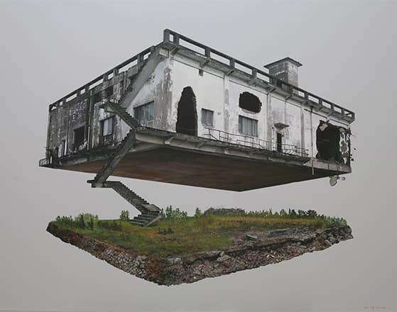 박인선, 콘크리트 건물 02, 2016, mixture, 91×117cm