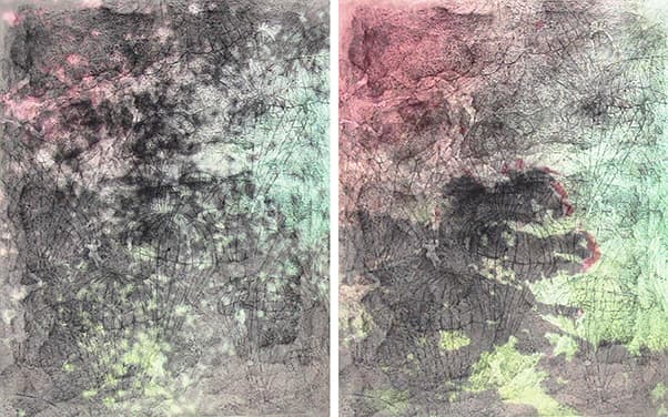 <관점(觀點)_ 희망(希望)>, 장지에 수묵 담채와 비디오 설치, 230x182cm, 2013