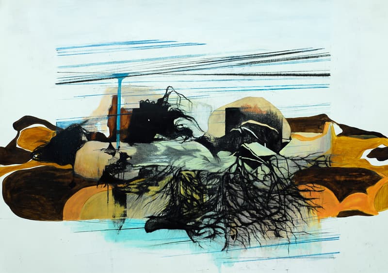 최혜원,  insomnia I, mixed media on paper, 59,4x84,1cm, 2013
