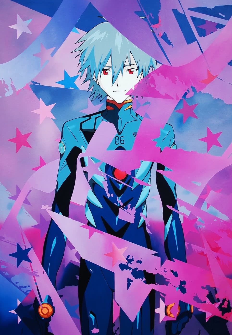 Kaworu in Beijing Stadium with Fifty Stars, Oil on canvas, 130.3 x 89.4cm, 2015