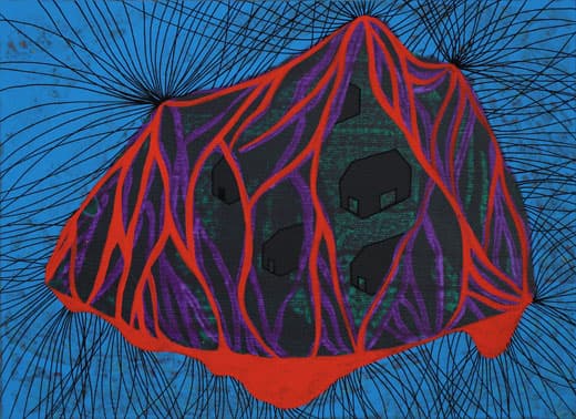 숨겨둔 집 (blue) A Hidden House , acrylic on canvas, 24.3x33.3cm (4F) , 2017
