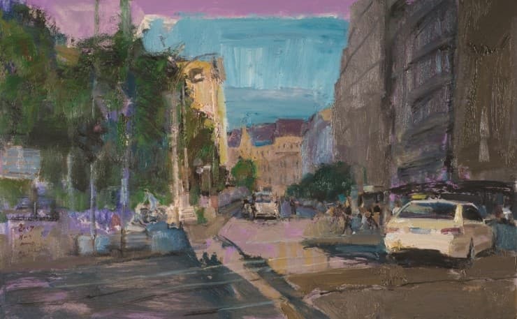 박성완, Berlin-Mitte Rosenthaler Str.  oil on canvas, 67x41cm, 2017