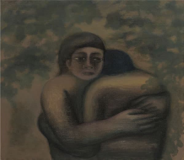 임춘희, 포옹, oil on cloth, 42.5x47.9cm, 2013-2016