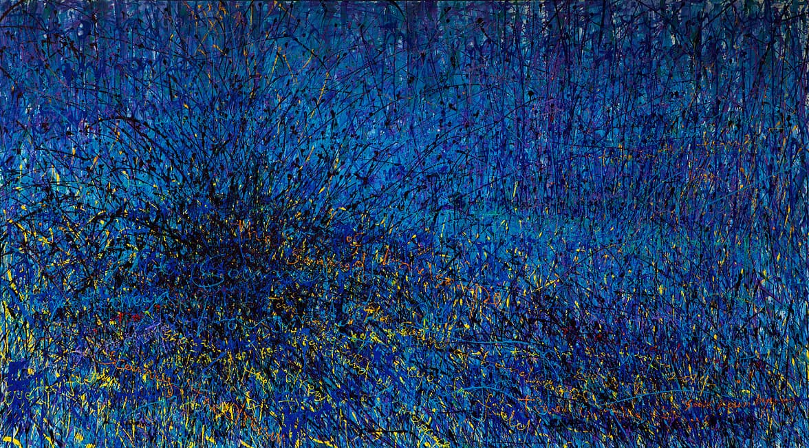 Yook Keun-Byung, The sound of landscape PN2014-01, 2014, acrylic on canvas, 393x220cm