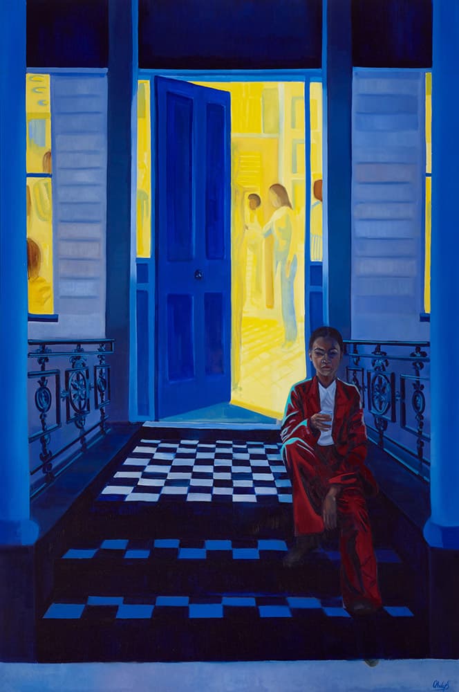 Cece Philips I Spy a Stranger, 2023 Painting - Oil on canvas 180 x 120 cm (71 x 47 in) (CP12088) Courtesy Peres Projects