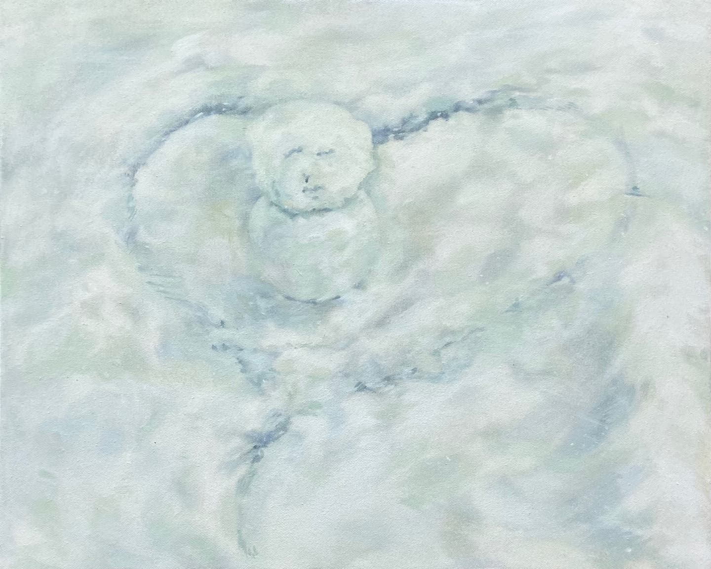 눈사랑. 광목에 유화. 52.5x65.2021