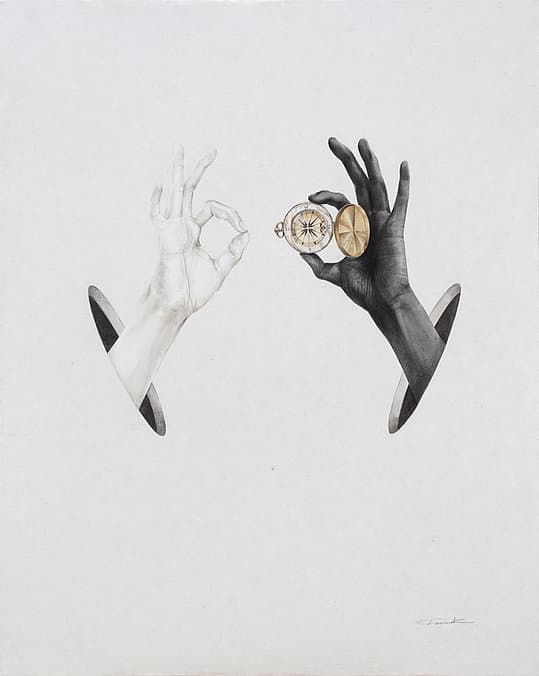 김판묵, 사이_ 72.7x90.9cm 장지에 수묵채색 2018