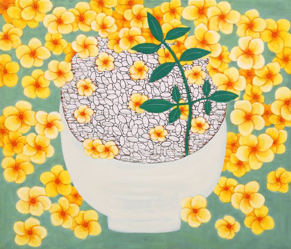 밥, 장지에 혼합재료, 45.5x53cm, 2016
