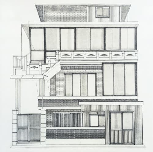 강성은 <집20> 70x70cm, 한지에 먹,2016
