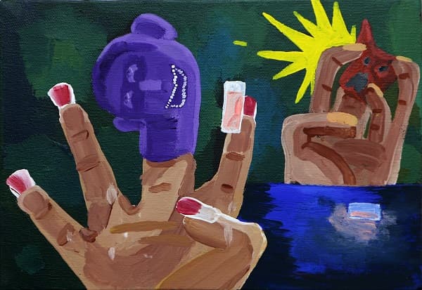 <너 왜그러냐>, Acrliy on canvas, 15.8x22.7cm, 2016
