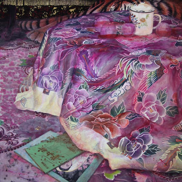라오미, 꽃바람, 장지에 분채, 100x100cm, 2019