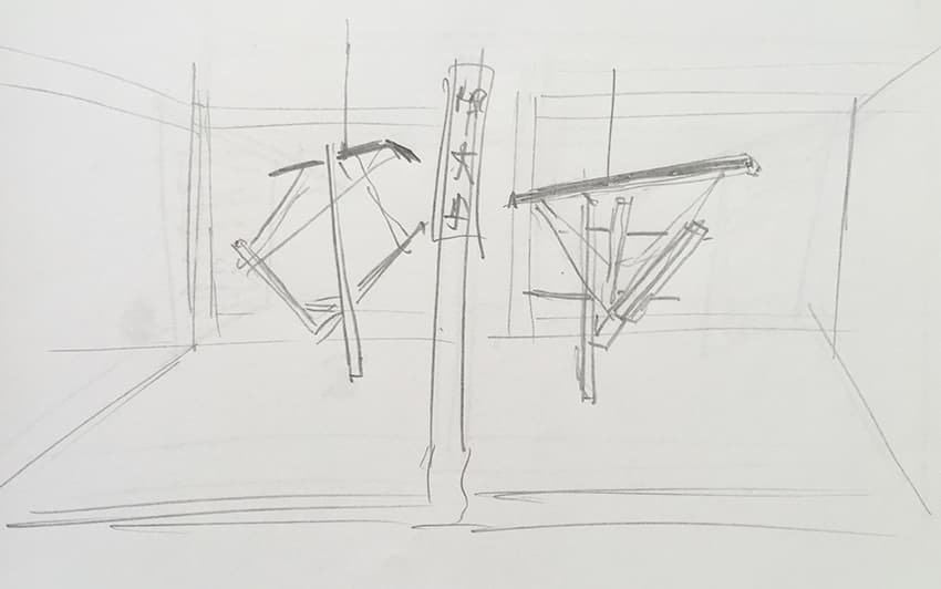 토비아스 브렘벡, 설치작업을 위한 아이디어 스케치 / Tobias Brembeck, Idea Sketch for Installation, 2017