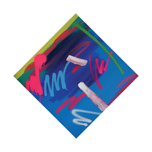 강석형, Untitled oil and spray on canvas 73x73cm 2017