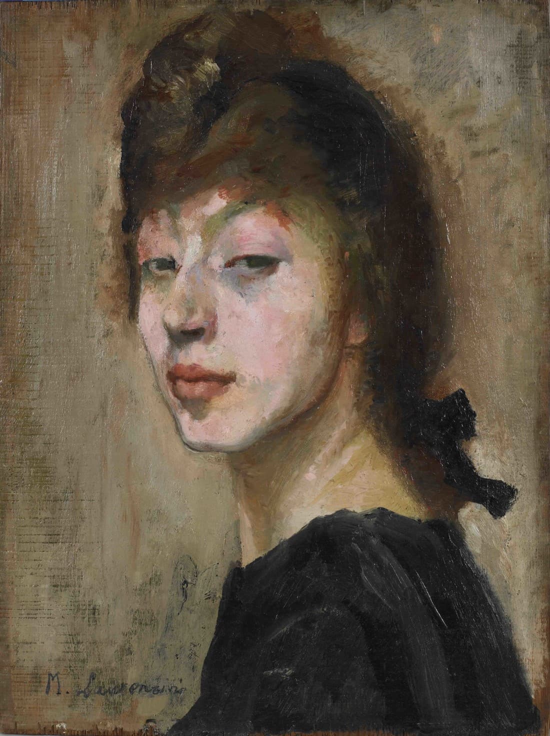 Autoportrait  c.1905/Oil on wooden penal/40cmx30cm Musée Marie Laurencin