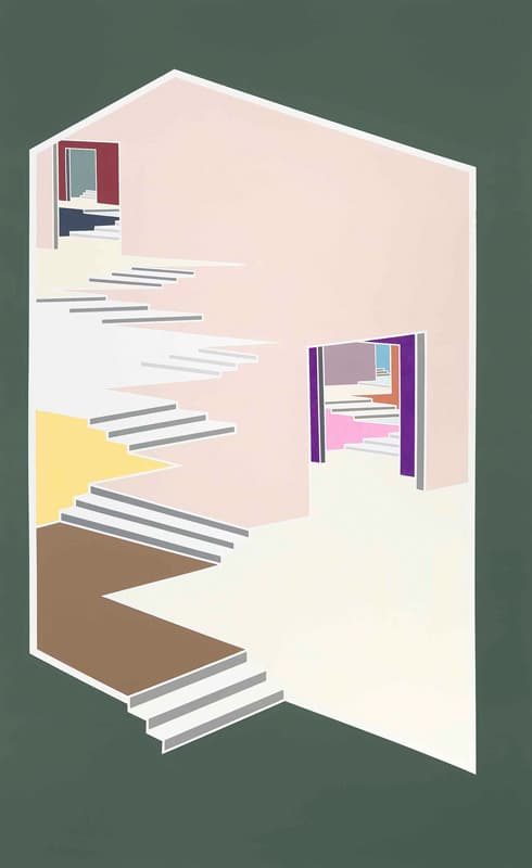 이지연, Draw in drawing #2, 2016, acrylic on canvas, 145.5 x 89.4 cm
