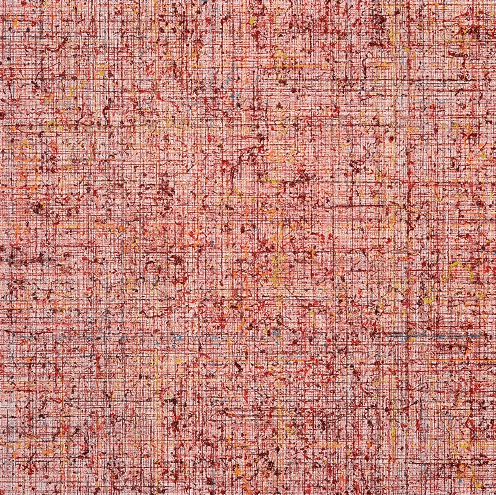 Miyuki Yokomizo, Line S040.147.2018, 100x100x3cm, Oil on canvas, 2018