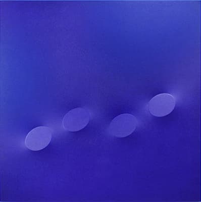 Turi SIMETI, 4 ovali blu, 2018, Acrylic on shaped canvas, 100 x 100 cm