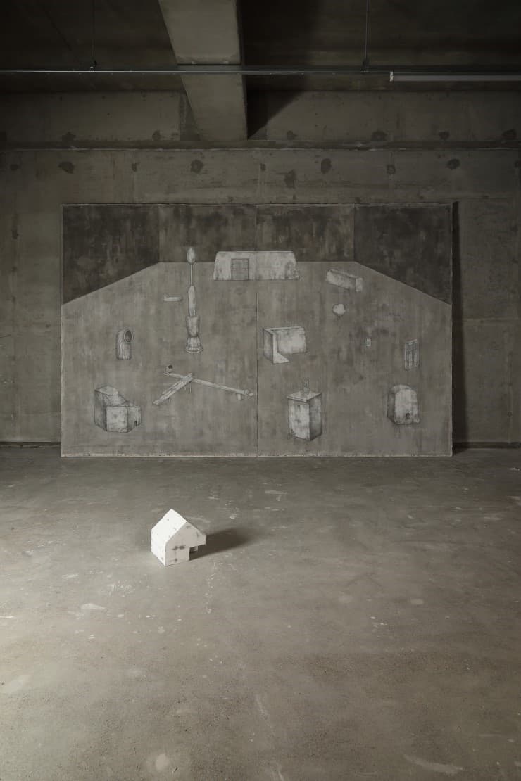 서은애, 관계의 관계 383x191,5cm 가변설치 종이에 채색 2019