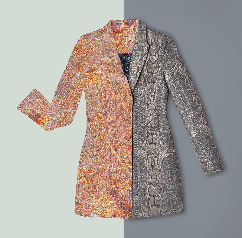 김정언_snakeskin pattern jacket_digital pigment print and spangle_97X95cm_2016