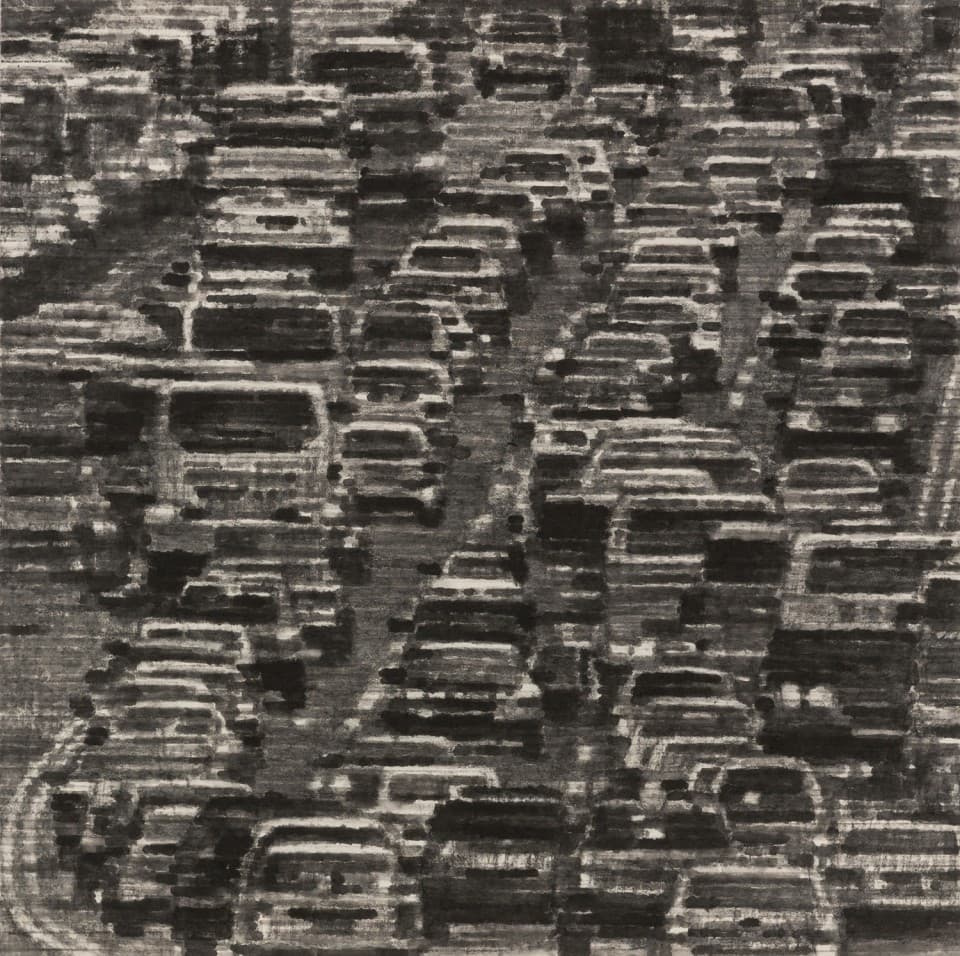 민재영_미세먼지 로드 Fine Dusty Road_한지에 수묵 Ink on Korean paper_75x75cm_2015