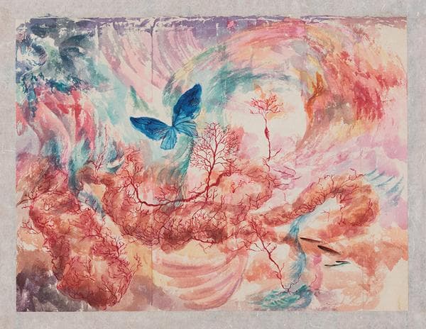 최애경, 이끌림 38.5X29 Acrylic on Korean Paper 2017