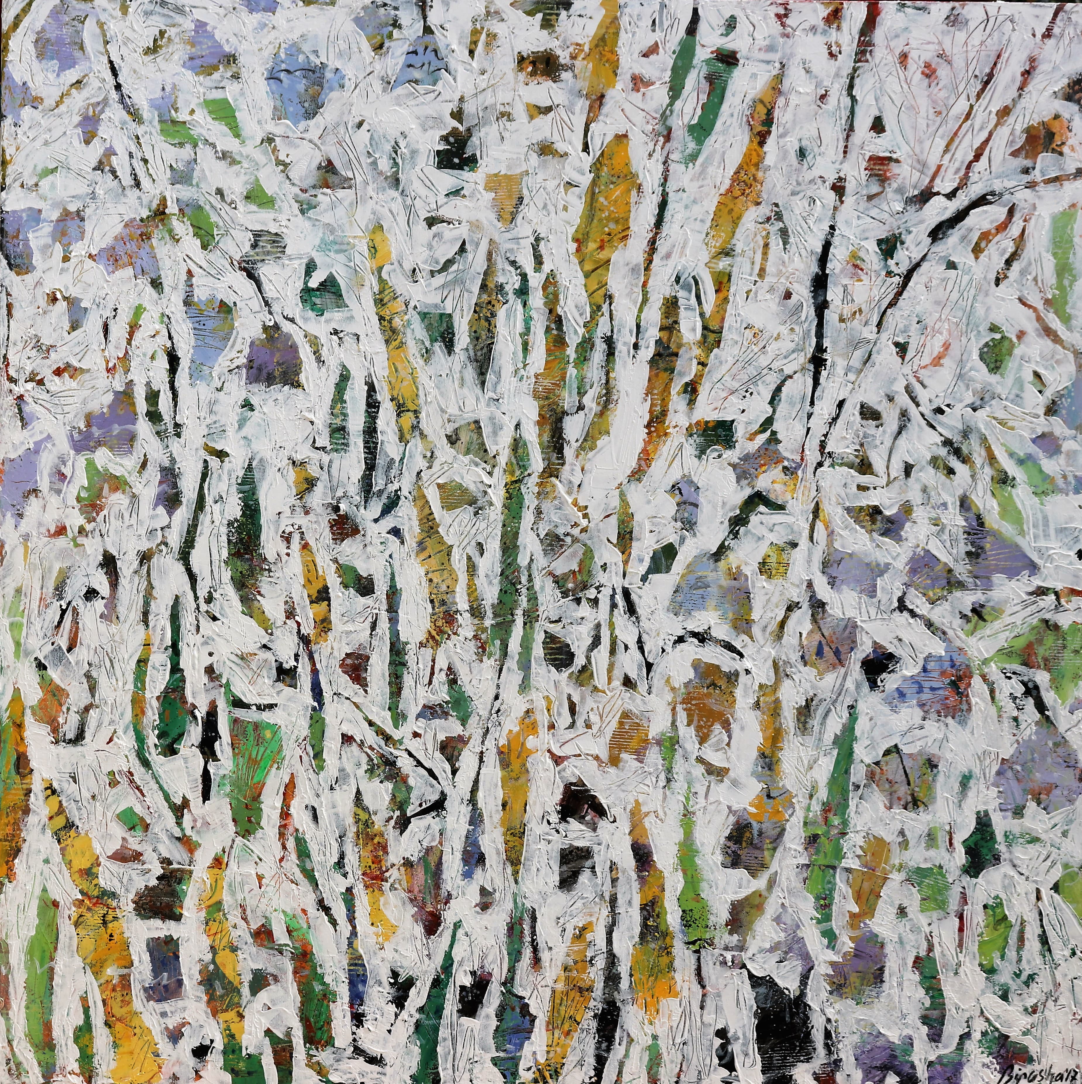 Bipasha Hayat, Memory of an unknown flower, 120 x 120 cm, acrylic on canvas, 2017
