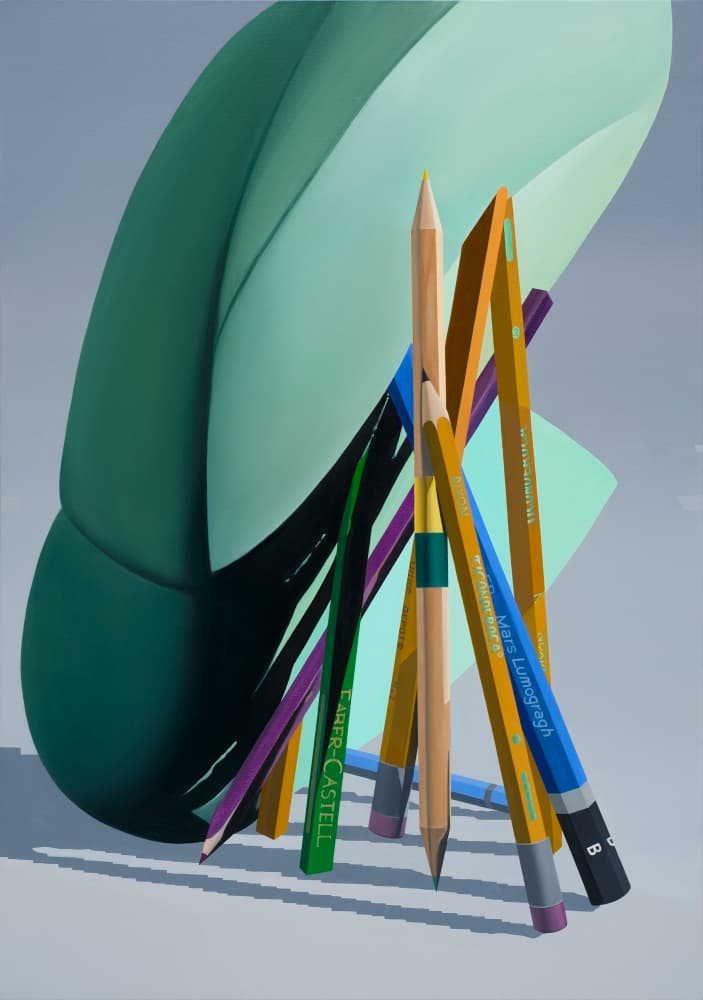Pencil, oil on canvas, 172x121cm, 2020