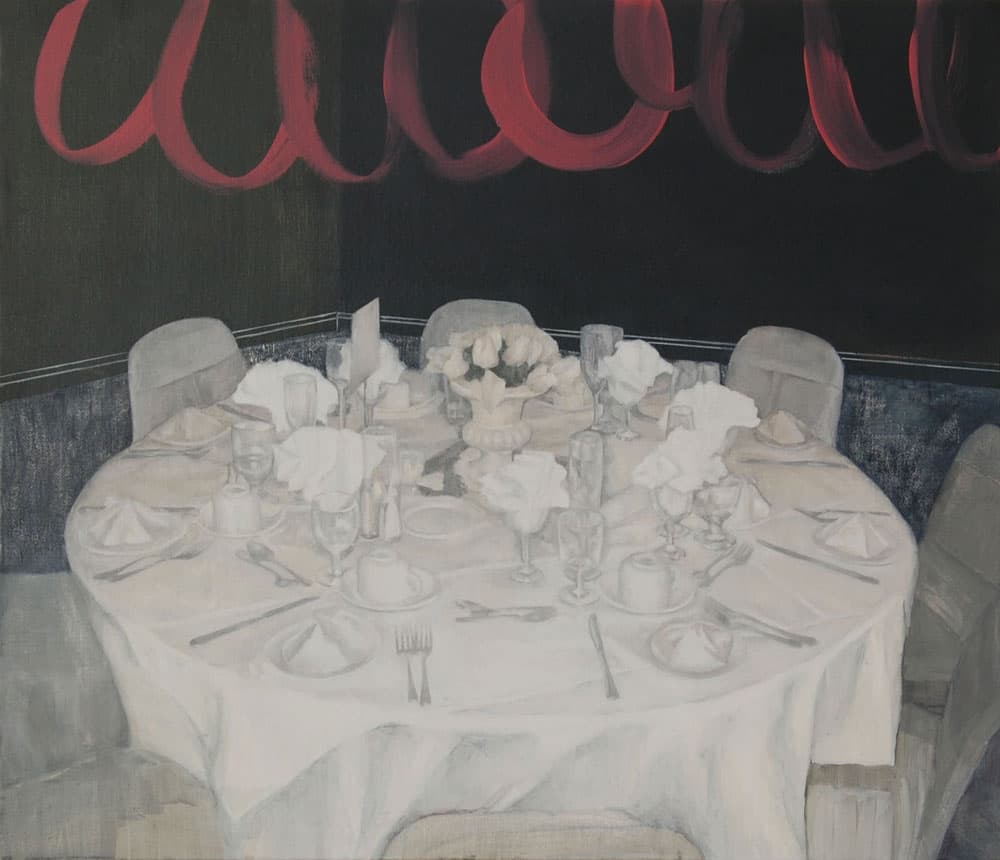 A Round Table, 53×45.5cm, Acrylic and Oil on canvas, 2015